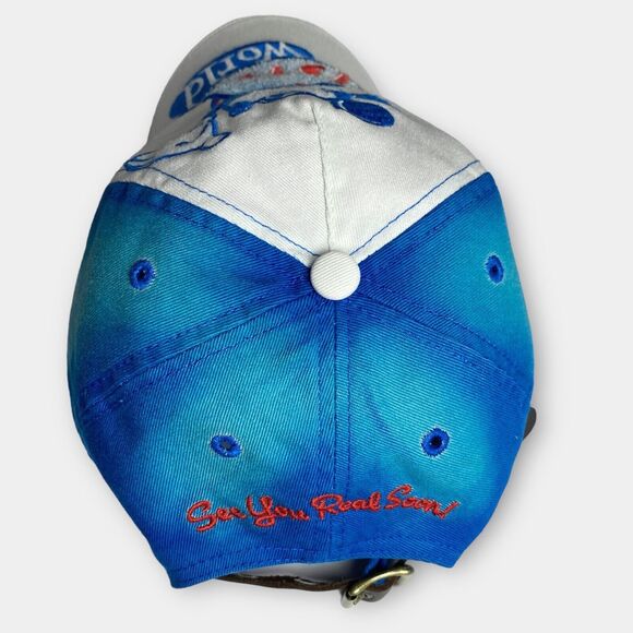 Disney Parks Classic Mickey Mouse Hat Blue Retro Baseball Cap Leather Strap Back - Picture 7 of 14